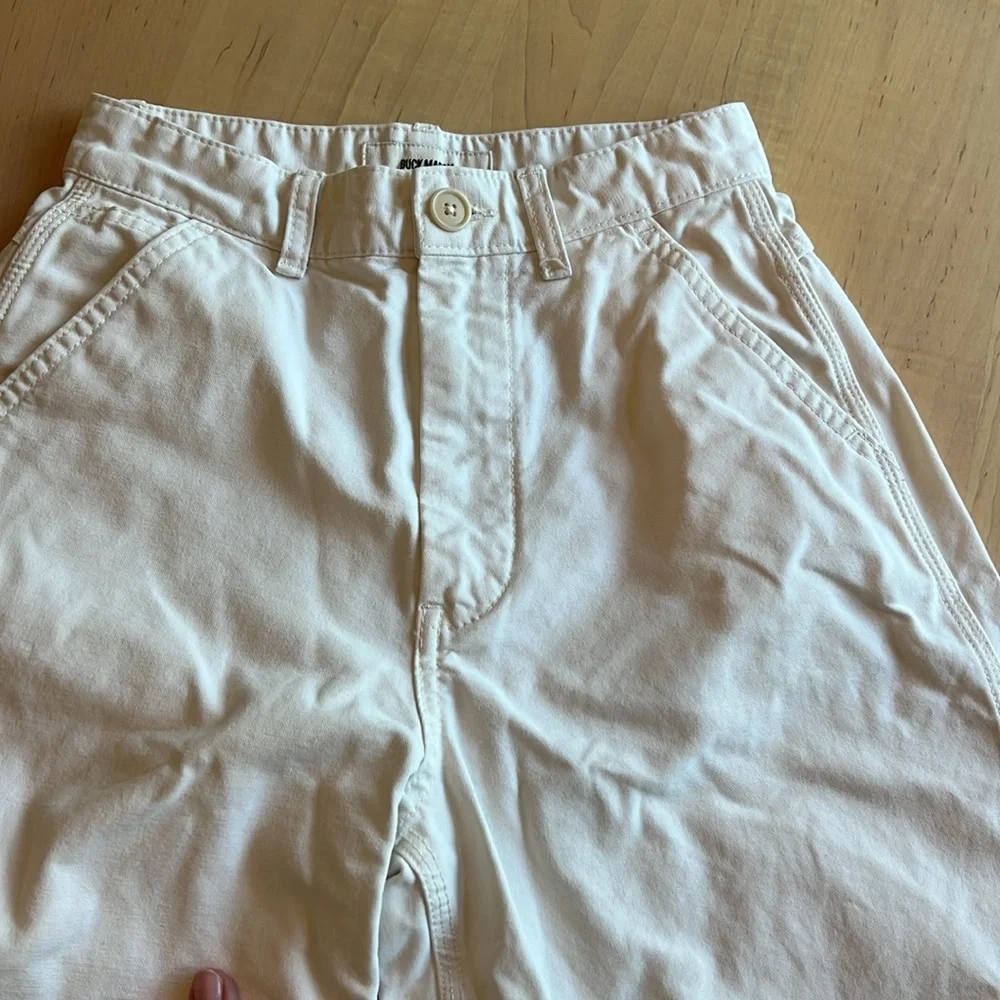 BUCK MASON High Waisted Wide Leg Twill Denim White Jean Pant - Picture 2 of 14